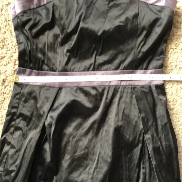 Grass Black Gray Satin Strapless Party Going Out Dress M - Picture 9 of 12
